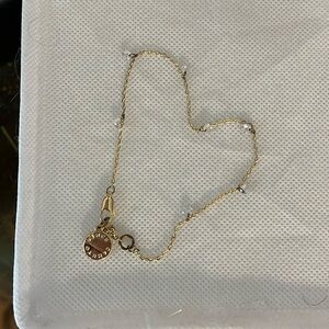 Vince Camaro Gold Tone Chain Bracelet w/7 CZ Stones, Lobster Clasp